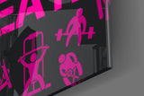 Eat, Lift, Sleep Glass Wall Art.