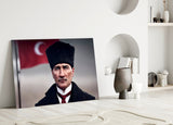 Ataturk  Glass Wall Art.