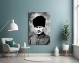 Ataturk  Glass Wall Art.