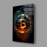 Bitcoin Glass Wall Art.