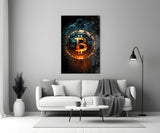 Bitcoin Glass Wall Art.