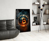 Bitcoin Glass Wall Art.