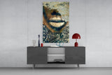 Lips Glass Wall Art.