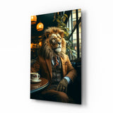 Lion Gentleman Glass Wall Art
