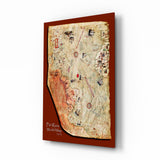 Map of Piri Reis Glass Wall Art - 72x46 cm