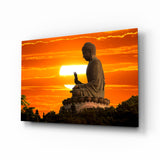Buddha at Sunset Glasbild - 72x46 cm