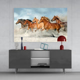 Horses Glass Wall Art