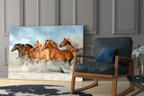 Horses Glass Wall Art.