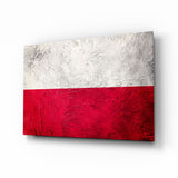 Polnische Flagge in gemalter Textur Glasbild - 72x46 cm