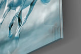 White Horses Glass Wall Art.