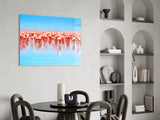 Flamingos Glass Wall Art