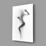 Woman Shadow Glass Wall Art.