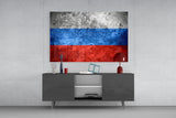 Flag of Russia Glass Wall Art.