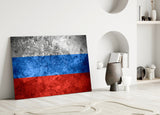 Flag of Russia Glass Wall Art.