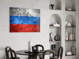 Flag of Russia Glass Wall Art.