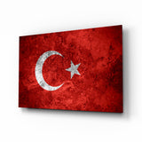 Flag of Turkiye Glass Wall Art.