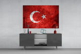 Flag of Turkiye Glass Wall Art.