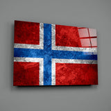 Flag of Norway Glass Wall Art.