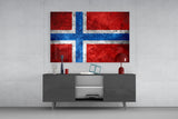 Flag of Norway Glass Wall Art.