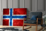 Flag of Norway Glass Wall Art.