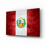 Flag of Peru Glass Wall Art.