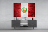 Flag of Peru Glass Wall Art.