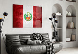 Flag of Peru Glass Wall Art.