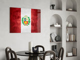 Flag of Peru Glass Wall Art.