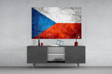 Flag of Czechia Glass Wall Art.
