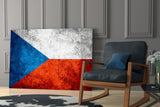 Flag of Czechia Glass Wall Art.