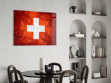 Flag of Switzerland Glass Wall Art.