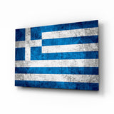 Flag of Greece Glass Wall Art - 72x46 cm