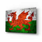 Flag of Wales Glass Wall Art.