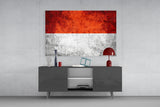 Flag of Indonesia Glass Wall Art.