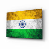 Drapeau de l'Inde – tableau en verre - 72x46 cm