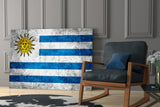Flag of Uruguay Glass Wall Art.