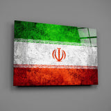Flag of Iran Glass Wall Art.
