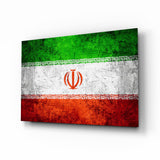 Flag of Iran Glass Wall Art.