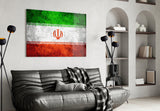 Flag of Iran Glass Wall Art.