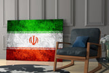 Flag of Iran Glass Wall Art.