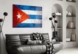 Flag of Cuba Glass Wall Art.