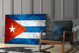 Flag of Cuba Glass Wall Art.