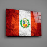 Flag of Peru Glass Wall Art.