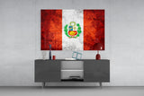 Flag of Peru Glass Wall Art.