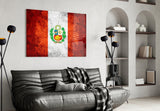 Flag of Peru Glass Wall Art.