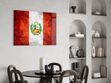 Flag of Peru Glass Wall Art.