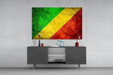 Flag of Republic of the Congo Glass Wall Art.