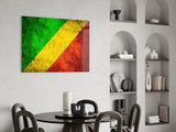 Flag of Republic of the Congo Glass Wall Art.