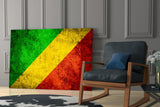 Flag of Republic of the Congo Glass Wall Art.