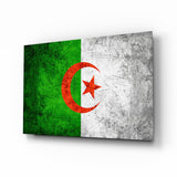 Drapeau de l'Algérie – tableau en verre - 72x46 cm